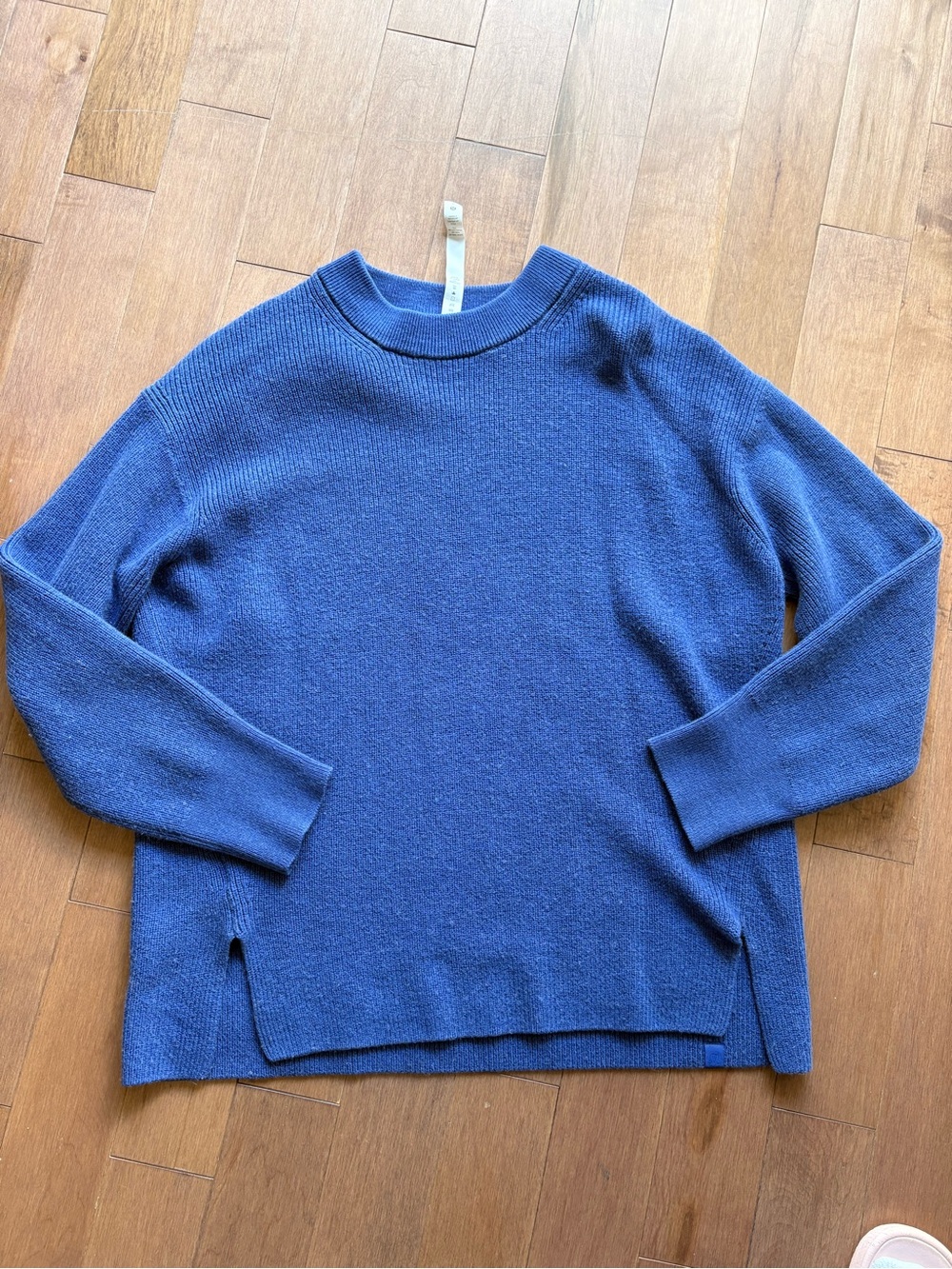 Lululemon Merino Wool-Blend Ribbed Crewneck Sweater Blue Size 8